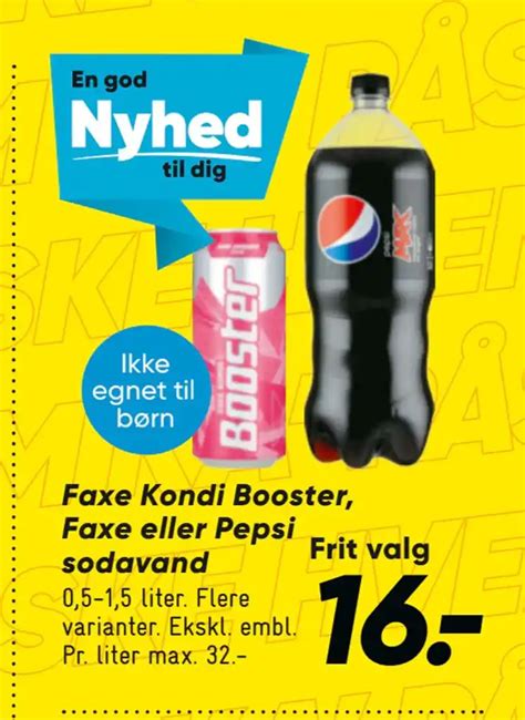 Faxe Kondi Booster Faxe Eller Pepsi Sodavand Tilbud Hos Bilka