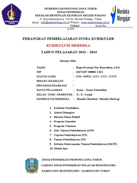 Cover Perangkat Pembelajaran Kurmer Pdf