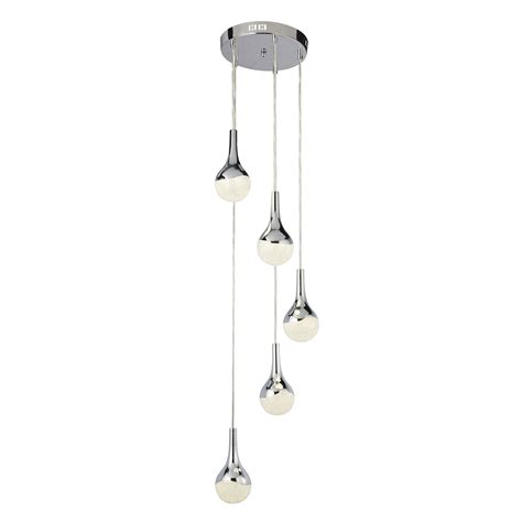 Cc Wave Teardrop Light Led Multi Drop Pendant Crushed Ice