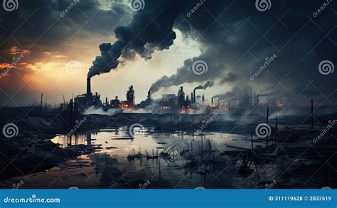 Waste Pollution Chemical Plant Stock Illustration - Illustration of ...