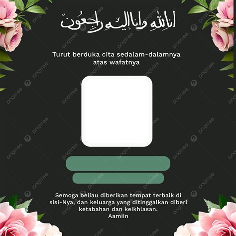 Gambar Innalillahi Banner Frame Template Istirja Black Twibbon Flowers