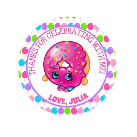 12 Printed Shopkins Toys Stickers 2 5 Circle Favor By Susanefird