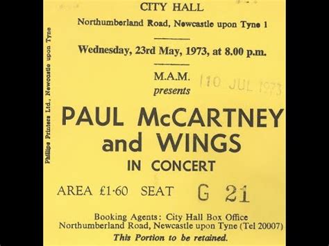 Paul Mccartney Wings Wild Life Newcastle July Youtube