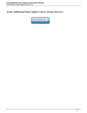 Fillable Online Army Additional Duty Safety Course Exam Answers. Army ...