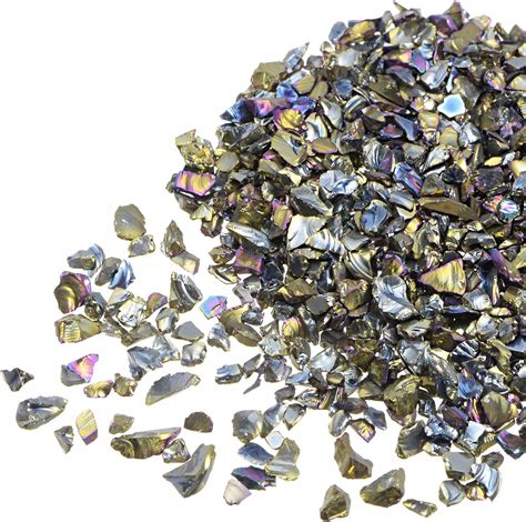 Uxcell 20g Crushed Glass Chips 2 4mm Irregular Metallic Chunky Glitter Glass For