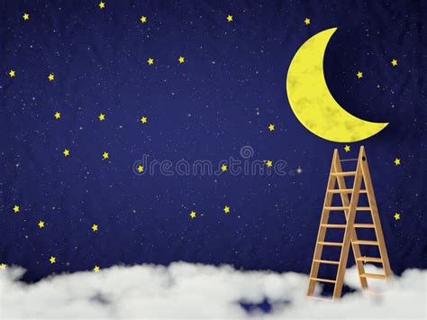 Luna E Le Stelle Illustrazione Di Stock Illustrazione Di Sogni 57463826