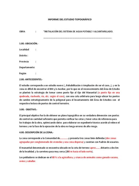 PDF Modelo De Informe Topografico De Estudio DOKUMEN TIPS