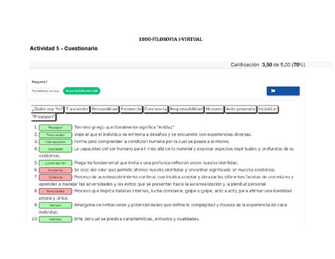 Actividad 5 Cuestionario Término griego que literalmente significa