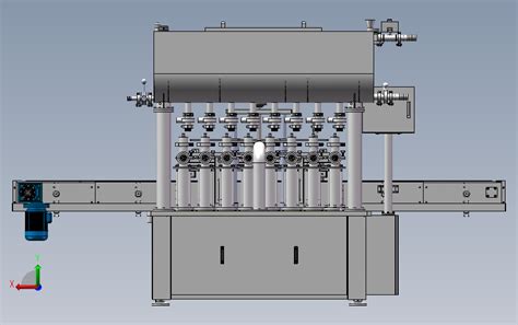 八头活塞式液体灌装机、非标全自动8头灌装3d模型图纸 Solidworks设计solidworks 2012模型图纸下载 懒石网