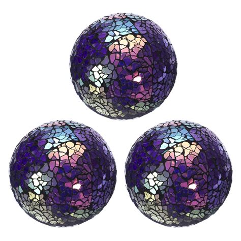 Uxcell 3Pcs Decorative Glass Balls 3.15 inch Orbs Centerpiece Balls