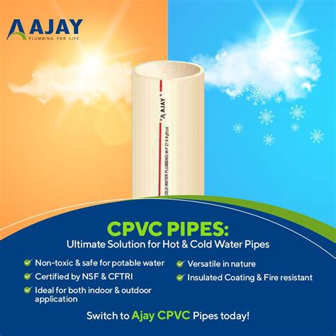 1 2 Inch Ajay SDR 11 CPVC Pipes Ajay Industrial Corporation Ltd ID