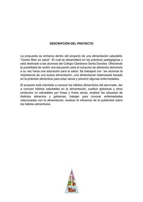 PROYECTO ALIMENTACIÓN SALUDABLE PDF