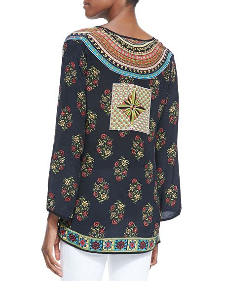 Tolani Zoe Printed Silk Tunic Womens