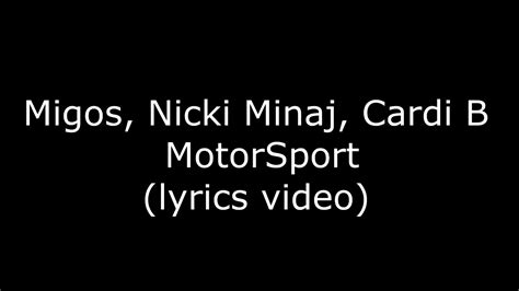 Migos Nicki Minaj Cardi B Motorsport Lyrics Video Youtube