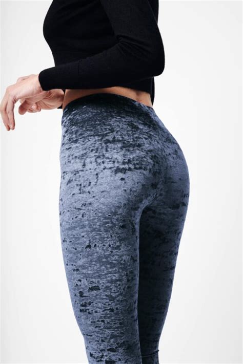 Legging Velours Frapp Bleu Allure Pattes De Velours Paris