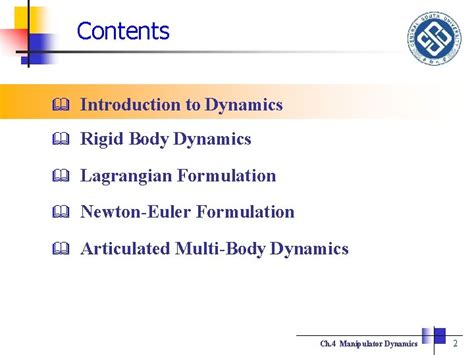 Fundamentals Of Robotics Ch 4 Manipulator Dynamics Zxcai