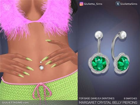 The Sims Resource Ea Skintones Margaret Crystal Belly Piercing In