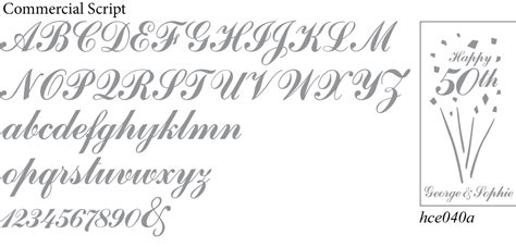 Commercial Script Font for Stencils - Pre-cut Patterns