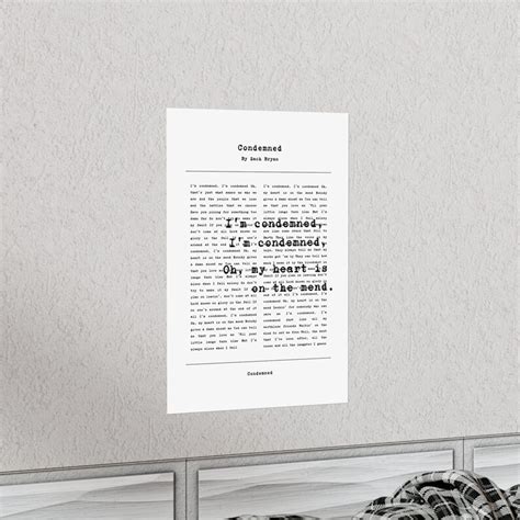 Zach Bryan Poster Condemned Lyrics Minimalist Zach Bryan - Etsy