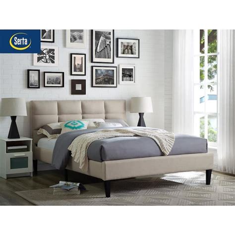 Serta Beige Full Bed Frame in the Beds department at Lowes.com