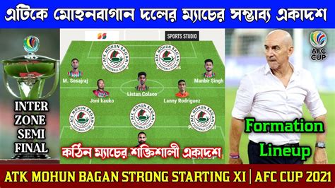 Afc Cup Inter Zone Semifinal Atk Mohun Bagan Strong Starting