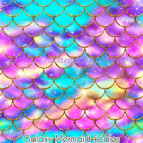 Galaxy Mermaid Scales Cotton Lycra Purpleseamstress Fabric