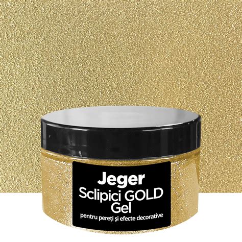 Sclipici gel pentru vopsea decorativa cu efect, Jeger, auriu, 100 ml