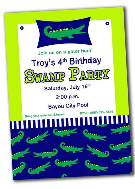 Printable Alligator Crocodile Swamp Birthday Party By Khudd