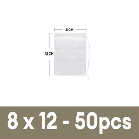 Akiro 50pcs Empty Food Grade Filter Tea Bag For Herb Beauty Health Drawstring Pouch Coffee Tea