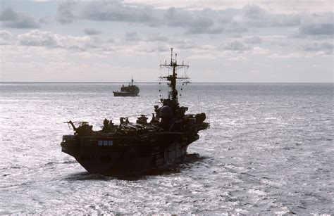 A Silhouetted Starboard Quarter View Of The Amphibious Assault Ship USS