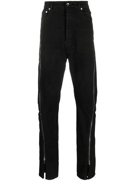 Rick Owens DRKSHDW Bolan Banana Exposed Zip Jeans Black FARFETCH