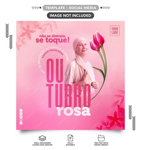 Feed de mídia social Outubro Rosa Um toque pode mudar sua vida | PSD