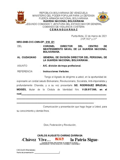 Oficio De Presentacion Pdf