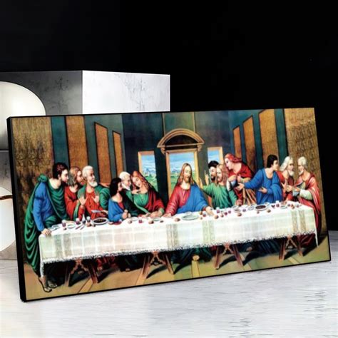 Leonardo Da Vinci Santa Ceia Original - Quadro Santa Ceia Original Leonardo da Vinci:170x85 cm/BRANCA ...