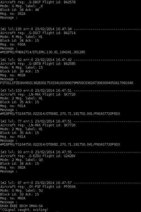 Acarsdec 2.0: A Multi-Channel Realtime Linux ACARS Decoder which ...