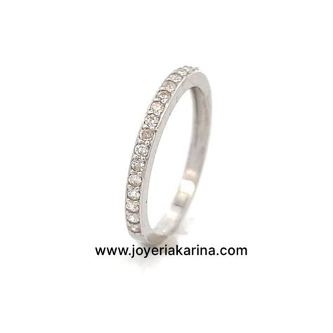 Cintillo En Oro Blanco 10k Joyeria Karina