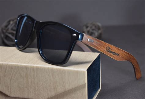 Personalized Wood Sunglasses Engraved Custom Wooden Etsy