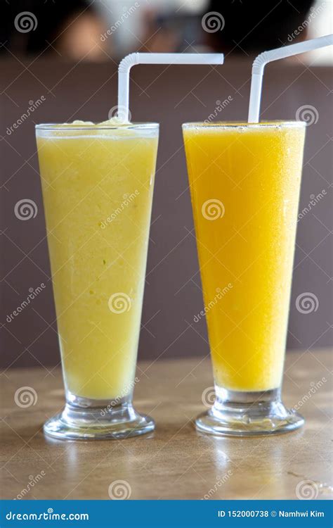 Green and Yellow Mango Shake Stock Photo - Image of sweet, philippines ...