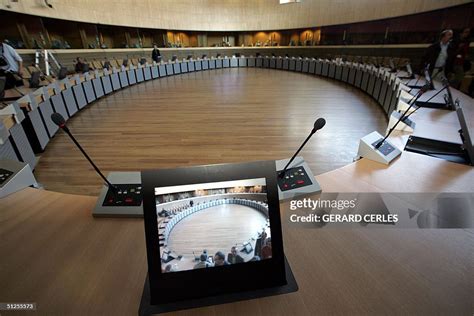 Inside view of a meeting room of the Berlaymont, housing the new... News Photo - Getty Images