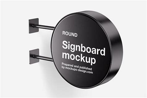 Round signboard mockup - Instant Download