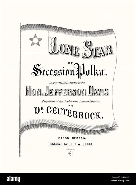 Lone Star Or Secession Polka 1861 Confederate Civil War Sheet Music