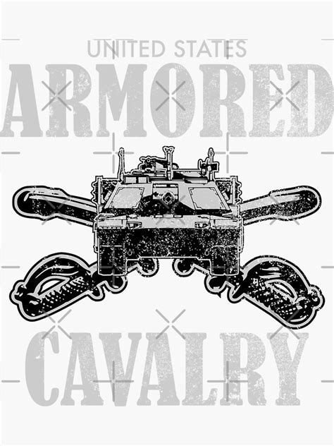 United States Armored Cavalry Distressed Sticker For Sale By