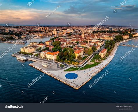 aerial view  town zadar croatia stock photo  shutterstock