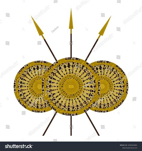 Ethiopian Shield Made Leopard Skin Gold Stock Photo 2265643661