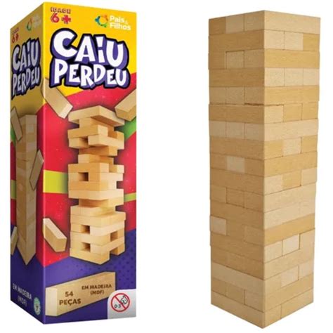 Jogo Infantil Caiu Perdeu Torre Em Madeira Marca Pais E Filhos