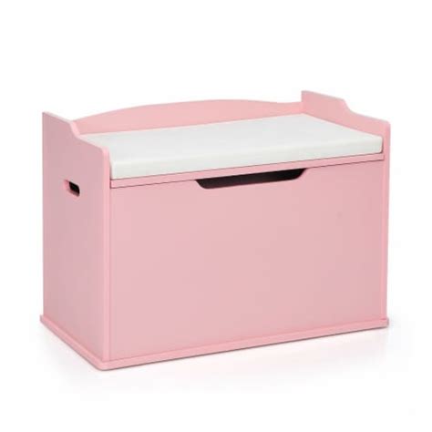 Kids Toy Wooden Flip-top Storage Box Chest Bench with Cushion Hinge, 1 ...