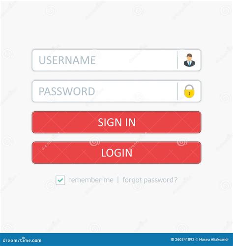 Login interface vector. stock vector. Illustration of register - 260341892