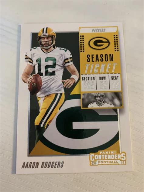 Billet De Saison Panini Contenders Aaron Rodgers Green Bay