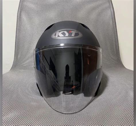 Kyt Nfj Helmet Matte Grey Motorcycles Motorcycle Apparel On Carousell