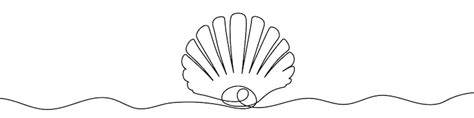 premium vector continuous  drawing  shell   drawing